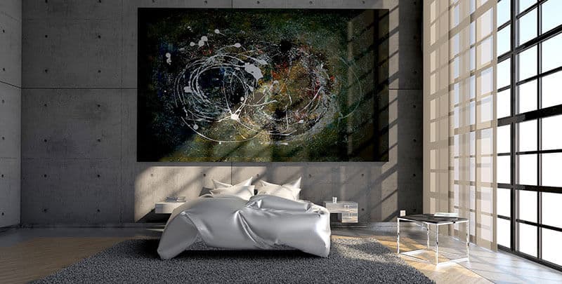 luxe slaapkamer inrichten met groot schilderij